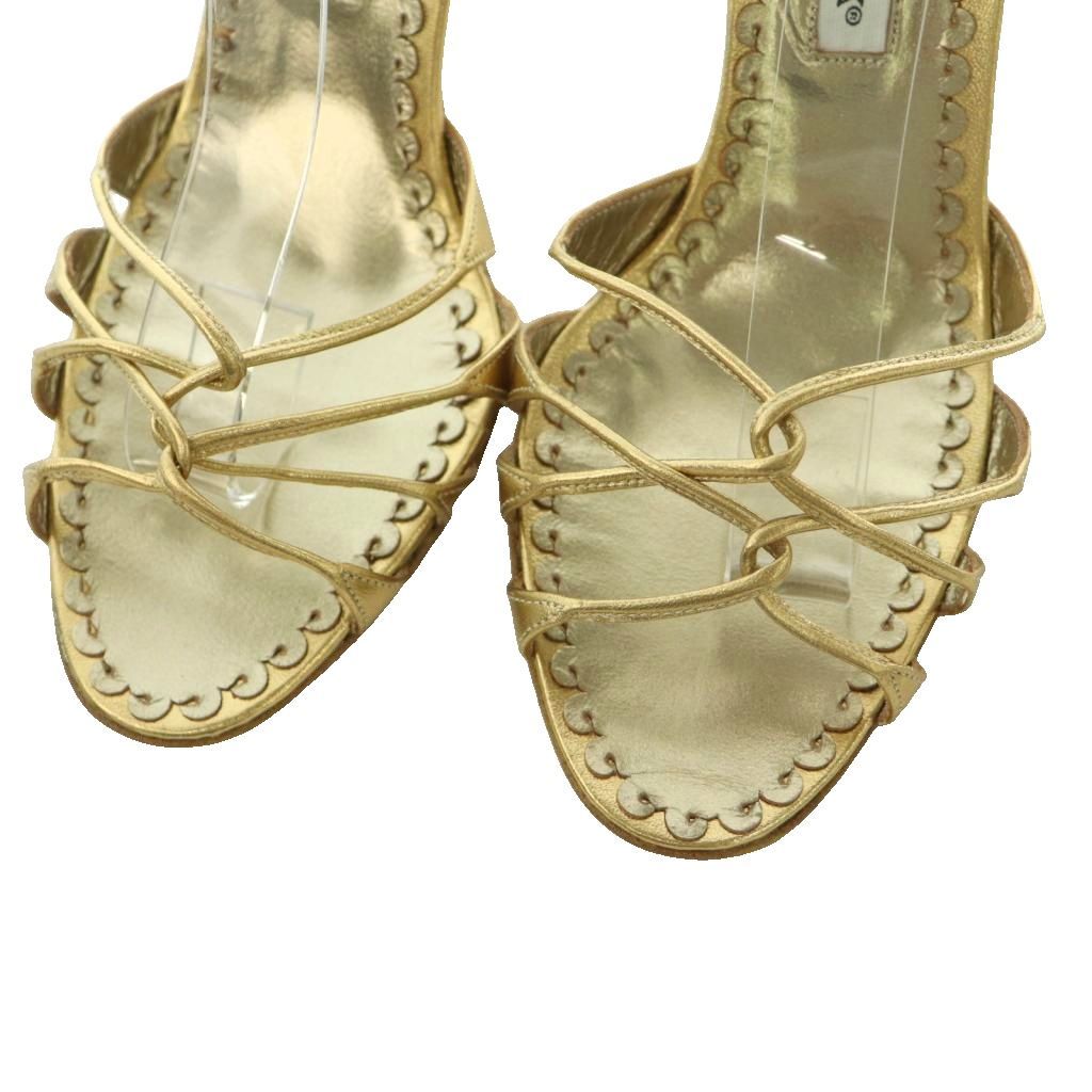 マノロブラニク MANOLO BLAHNIK サンダル ストラップ ピンヒール 38.5