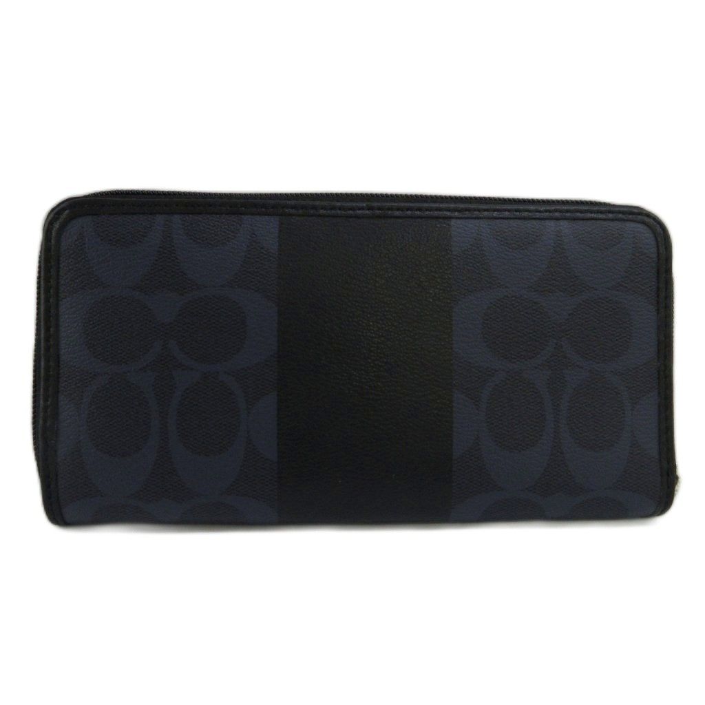コーチ COACH 長財布 PVC レザー ラウンドファスナー シグネチャー