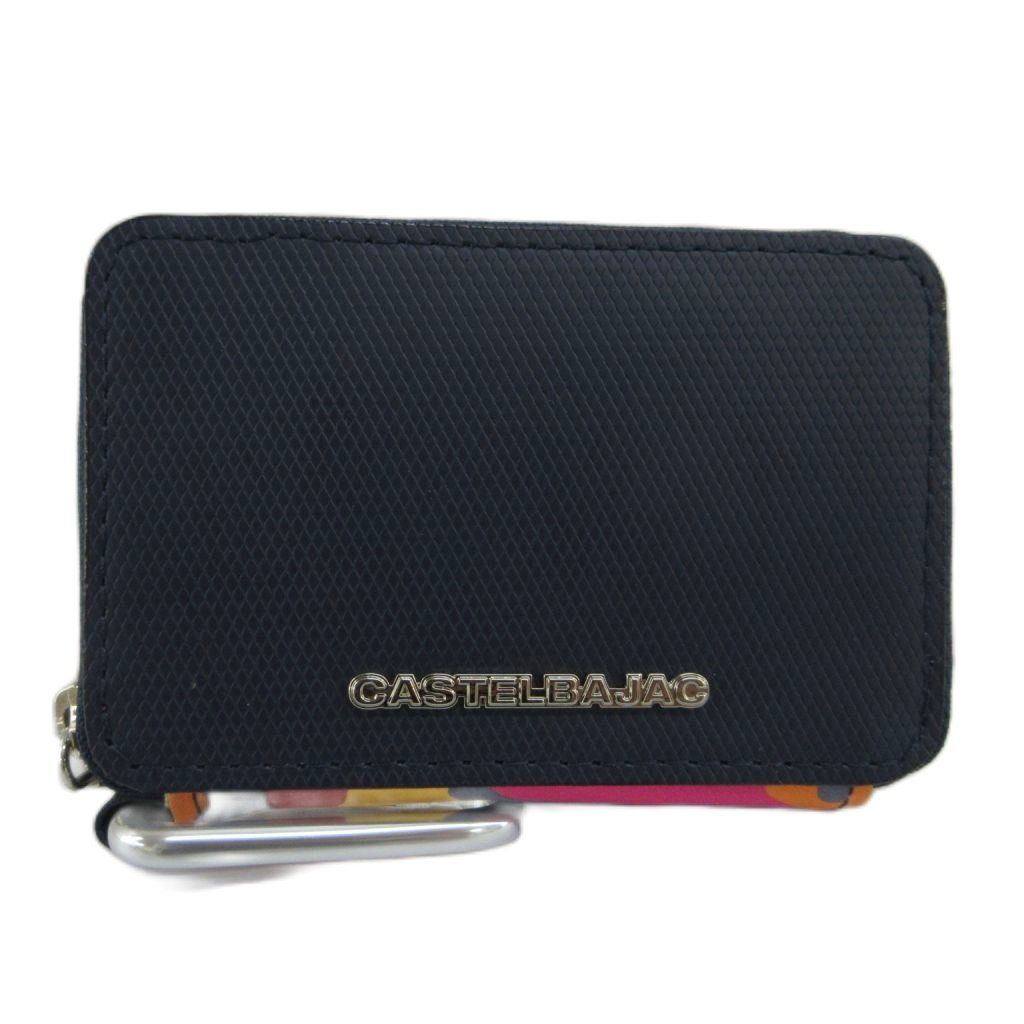 カステルバジャック CASTELBAJAC トルク TORQUE コインケース 小銭入れ 牛革 レザー ロゴ シルバー金具 紺 ネイビー /XZ ■GY11