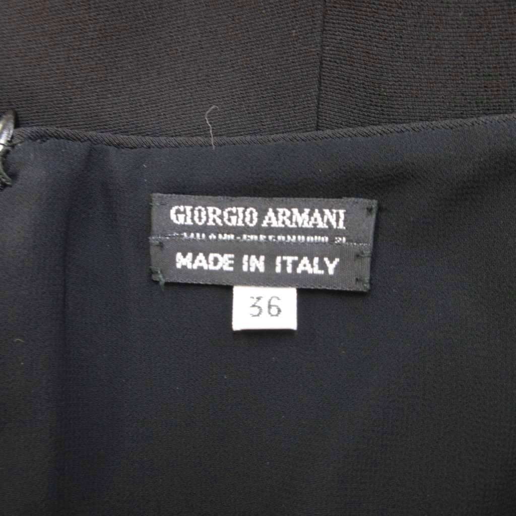 ジョルジオアルマーニ GIORGIO ARMANI ワンピース 絹 シルク 36 黒