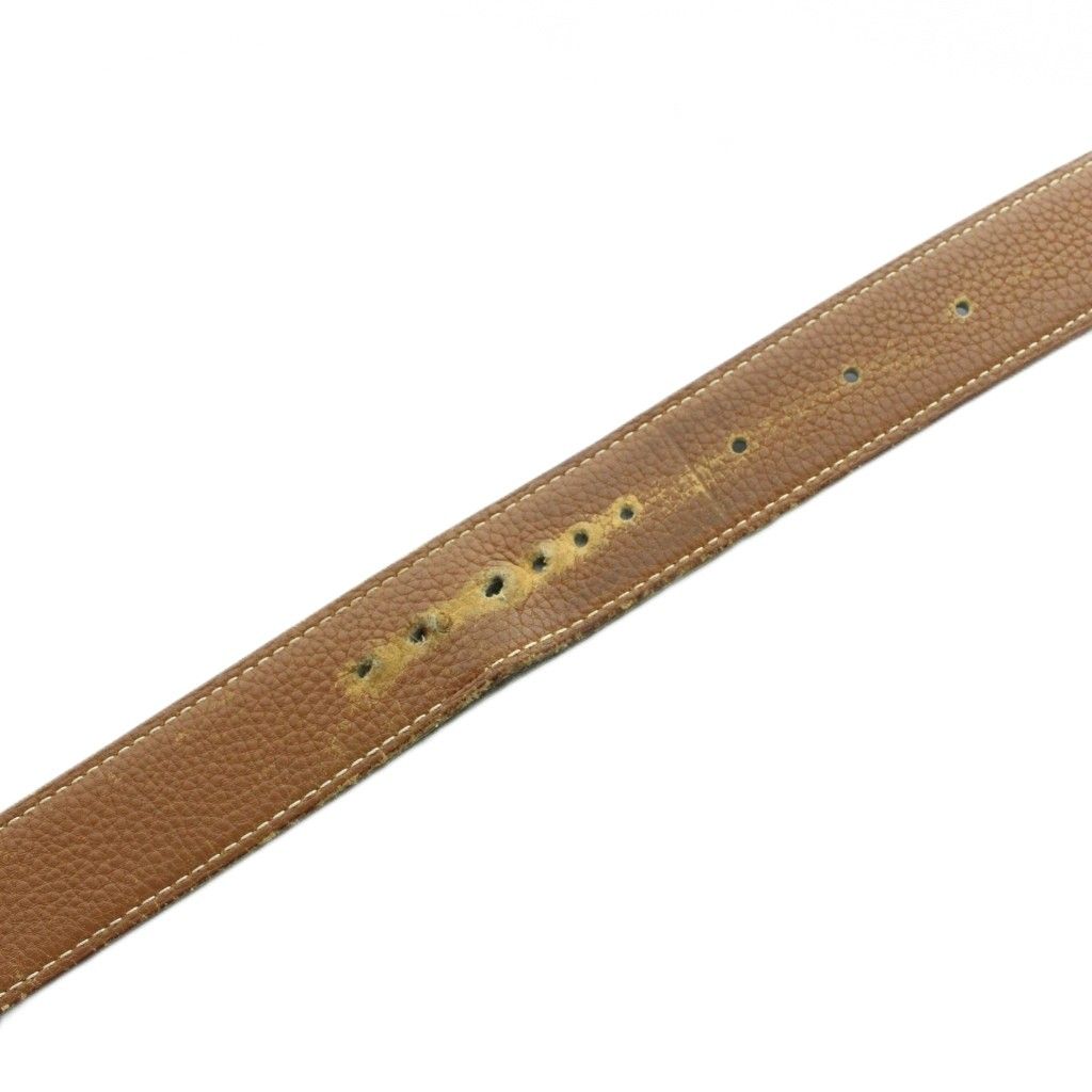 エルメス HERMES ベルト ロゴ コンスタンス レザー 茶 ブラウン □GY19