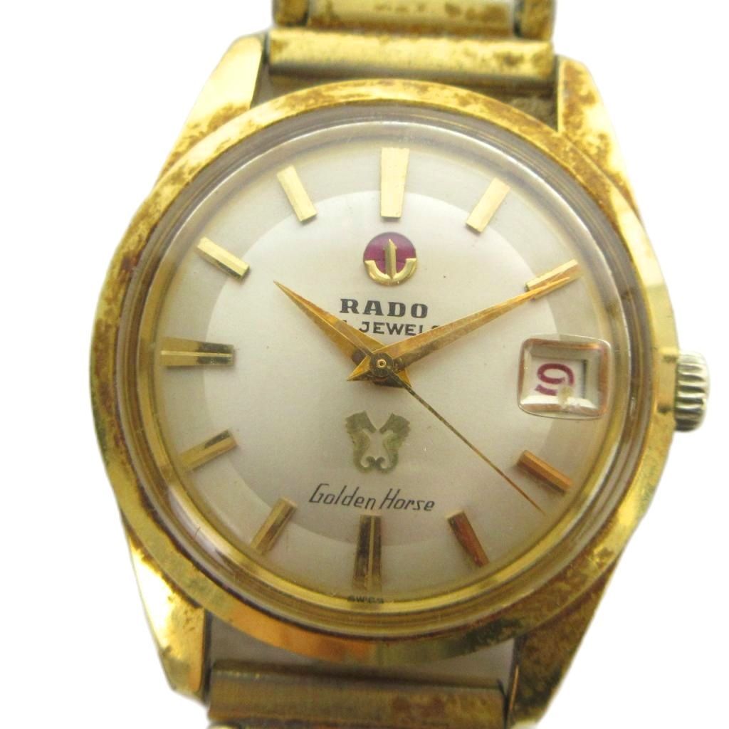 RADO ラドー Golden Horse ゴールデンホース 11580 自動巻き デイト メンズ 腕時計 シルバーカラー 社外ベルト 稼働品 6845-HA ラドー Golden ゴールデンホース Limited Edition Horse&frasl;ゴールデンホース
