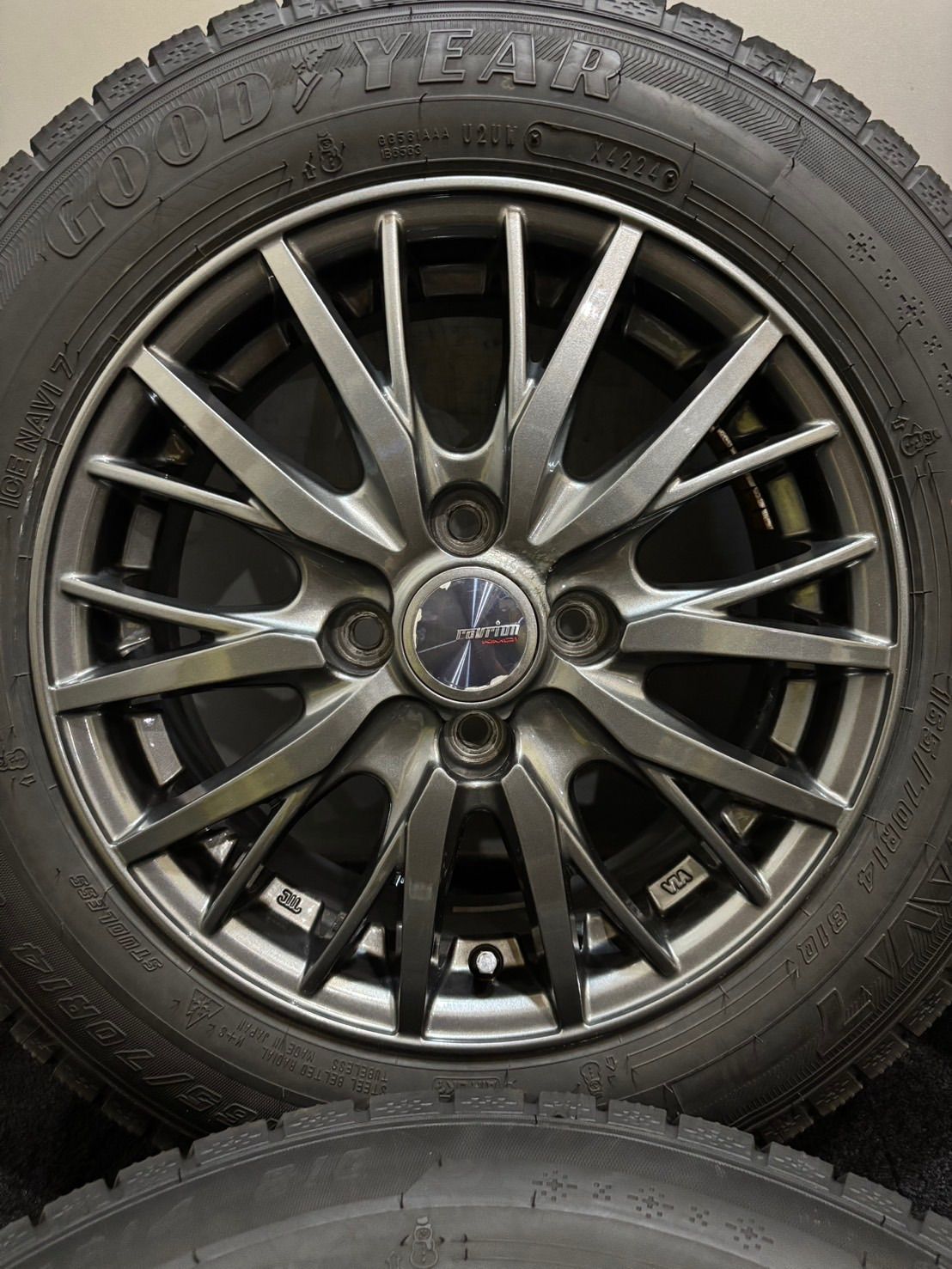 ☆165/70R14 GOODYEAR/ICENAVI 7 24年製 ravrion 14インチ 5.5J +38
