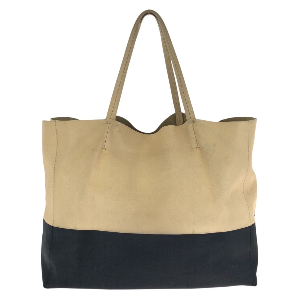 CELINE セリーヌ ホリゾンタル カバ バイカラー ベージュ ブラック 