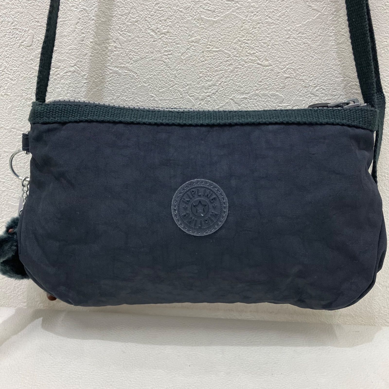 3087 KIPLING キプリング ショルダーバッグ ネイビー 無地 小さめ ミニ 