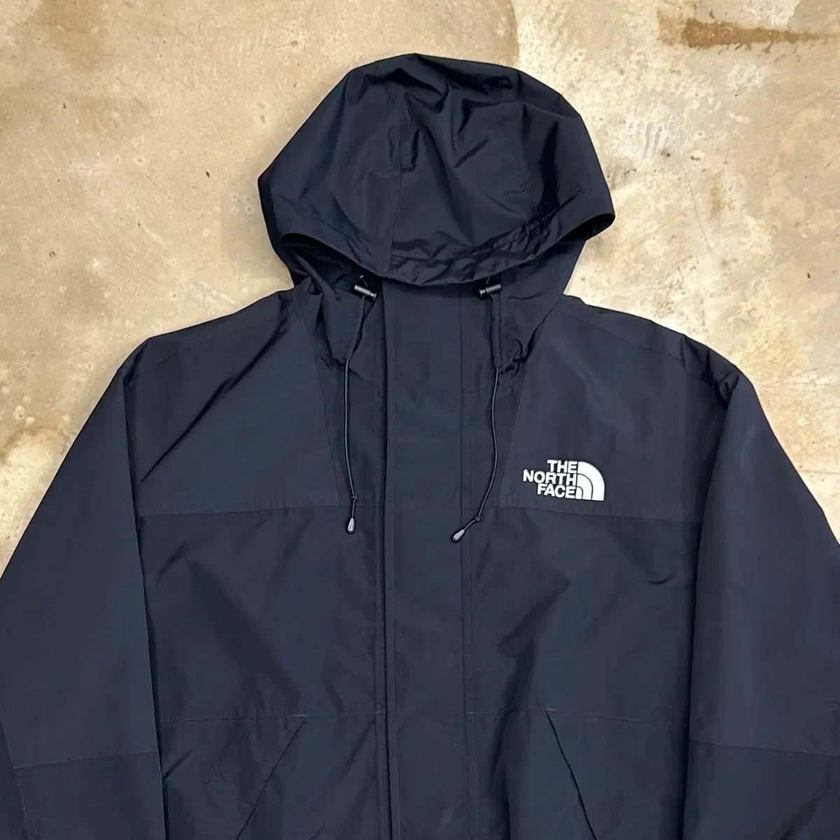 M THE NORTH FACE ザノースフェイス ドライベント ブラック フード ウィンドブレーカー