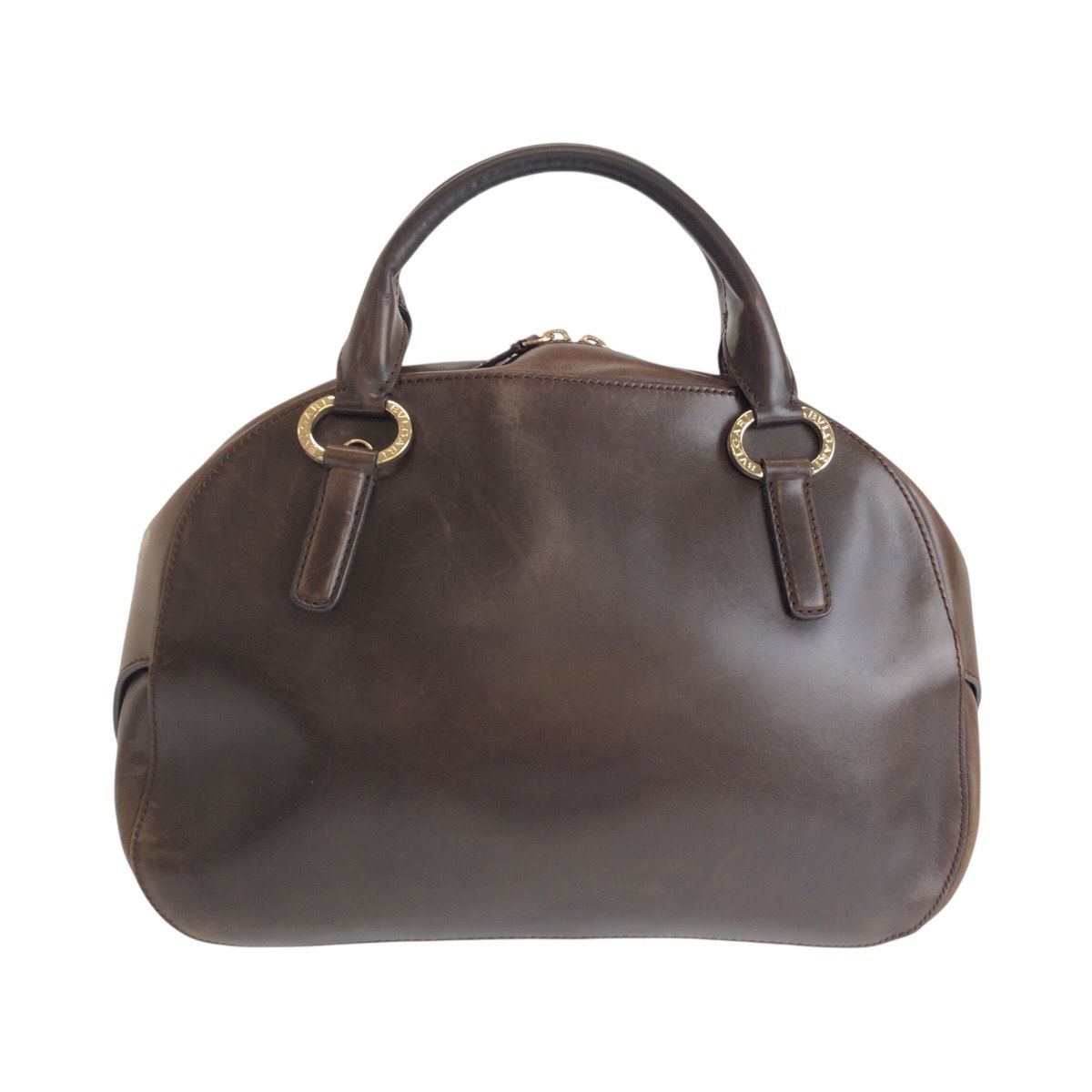 BVLGARI ブルガリ レオーニ ブラウン シルバー金具 レザー PFEGEL