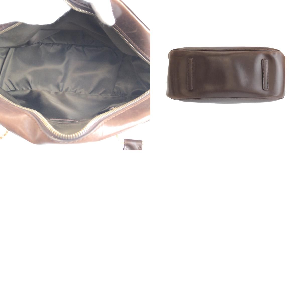 BVLGARI ブルガリ レオーニ ブラウン シルバー金具 レザー PFEGEL 