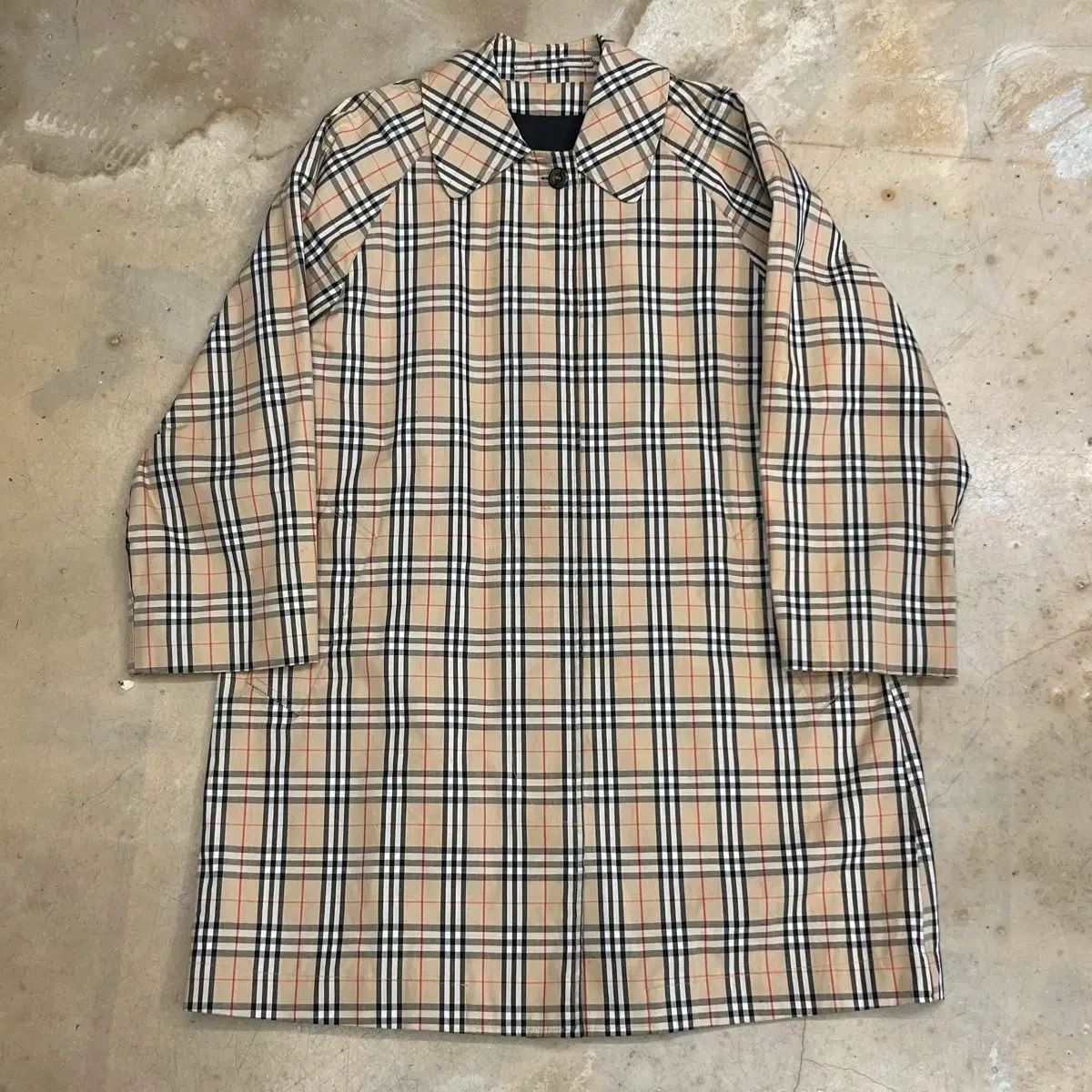 バーバリー ノバチェック XS 美品 トレンチコート はっ水加工 ベージュ
