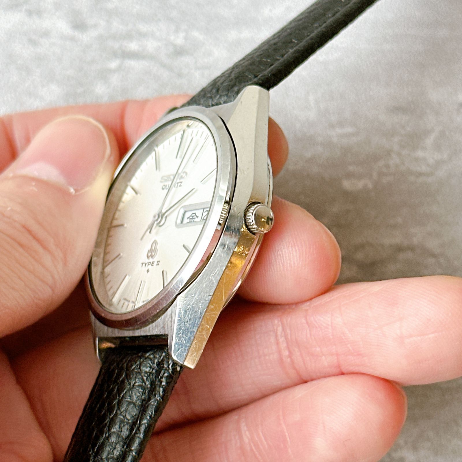 稼働品 美品】SEIKO タイプ2 メンズ 腕時計シルバー デイデイト クォーツ SEIKO TYPEⅡ セイコータイプ2 7546-8000 シルバー ヴィンテージ