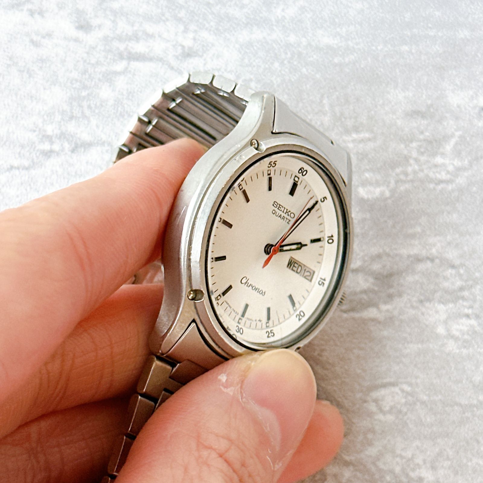 SEIKO Chronos セイコークロノス 7433-7030 白文字盤 ヴィンテージ 