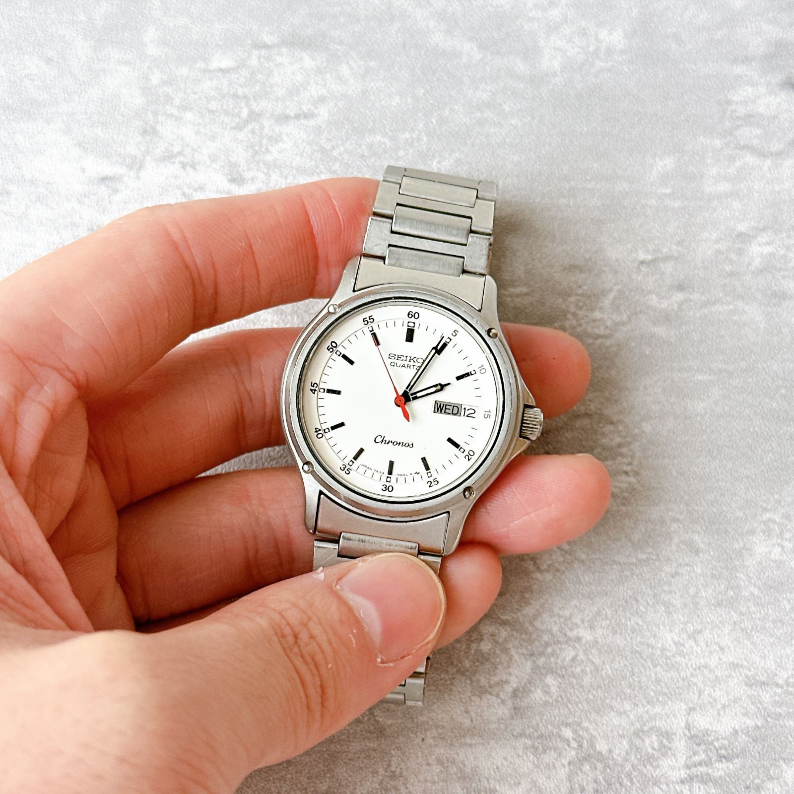 SEIKO Chronos セイコークロノス 7433-7030 白文字盤 ヴィンテージ 