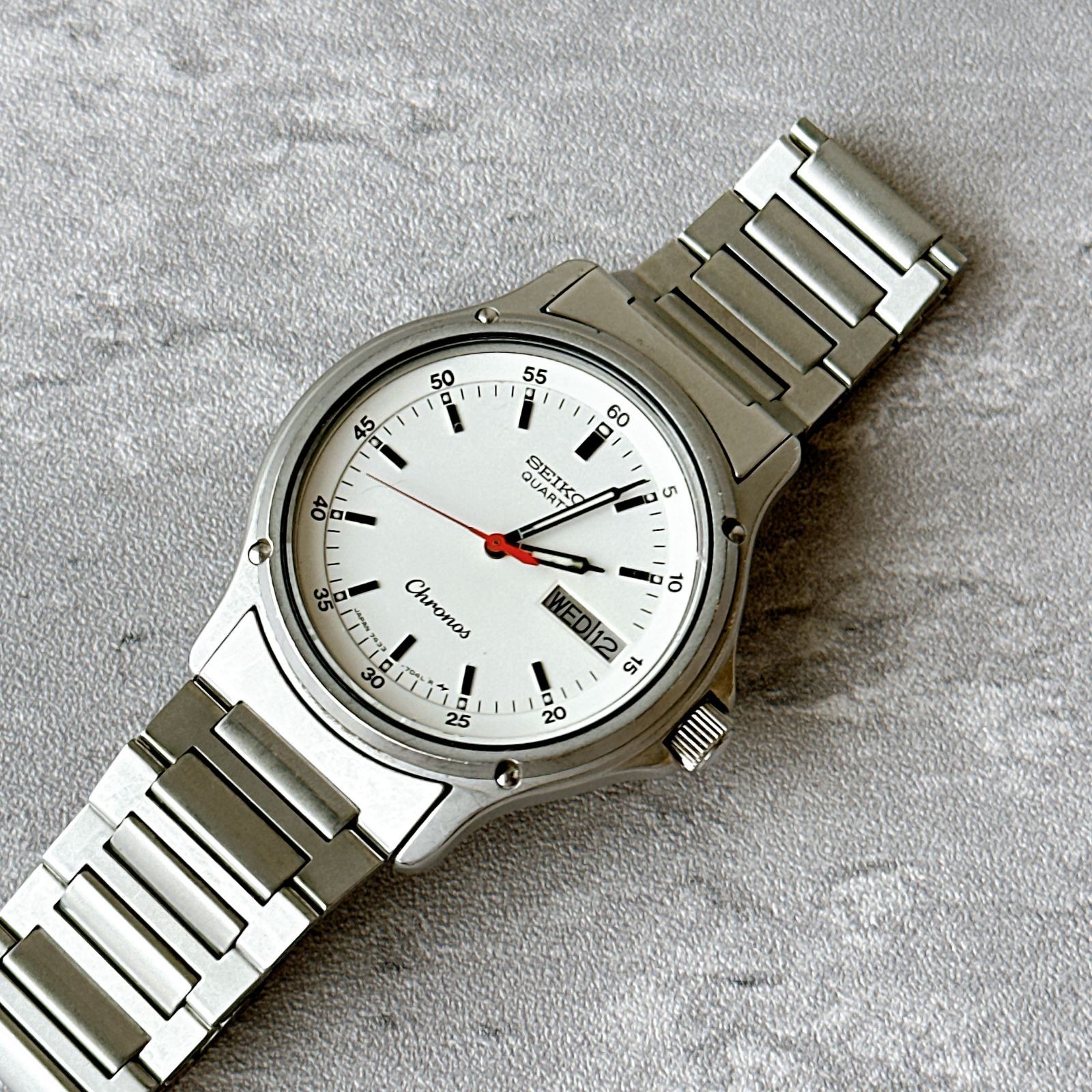 SEIKO Chronos セイコークロノス 7433-7030 白文字盤 ヴィンテージ 