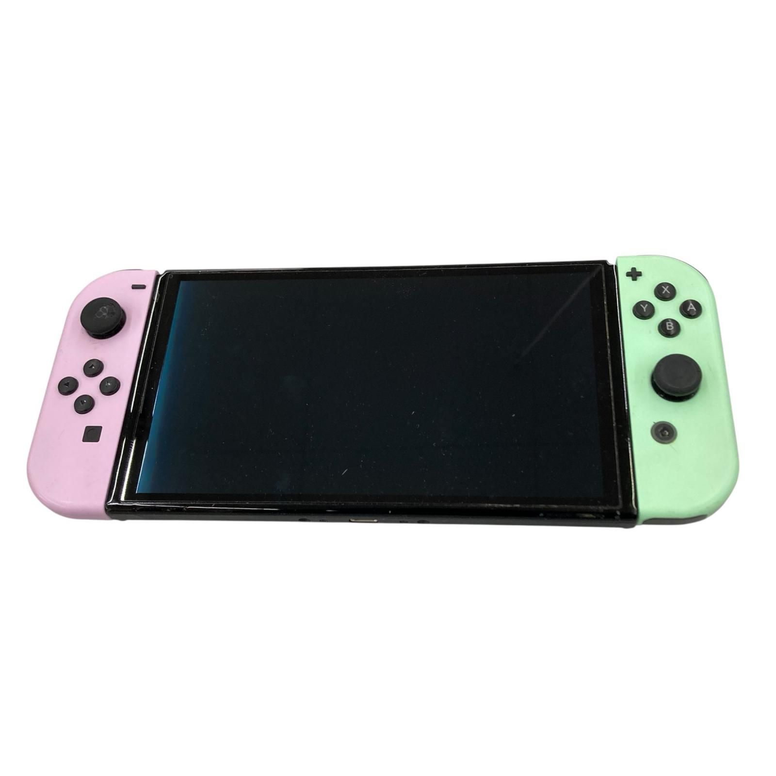 186000 動作確認済み Nintendo 任天堂 ニンテンドウ Nintendo Switch ニンテンドースイッチ 有機EL ピンク ライトグリーン
