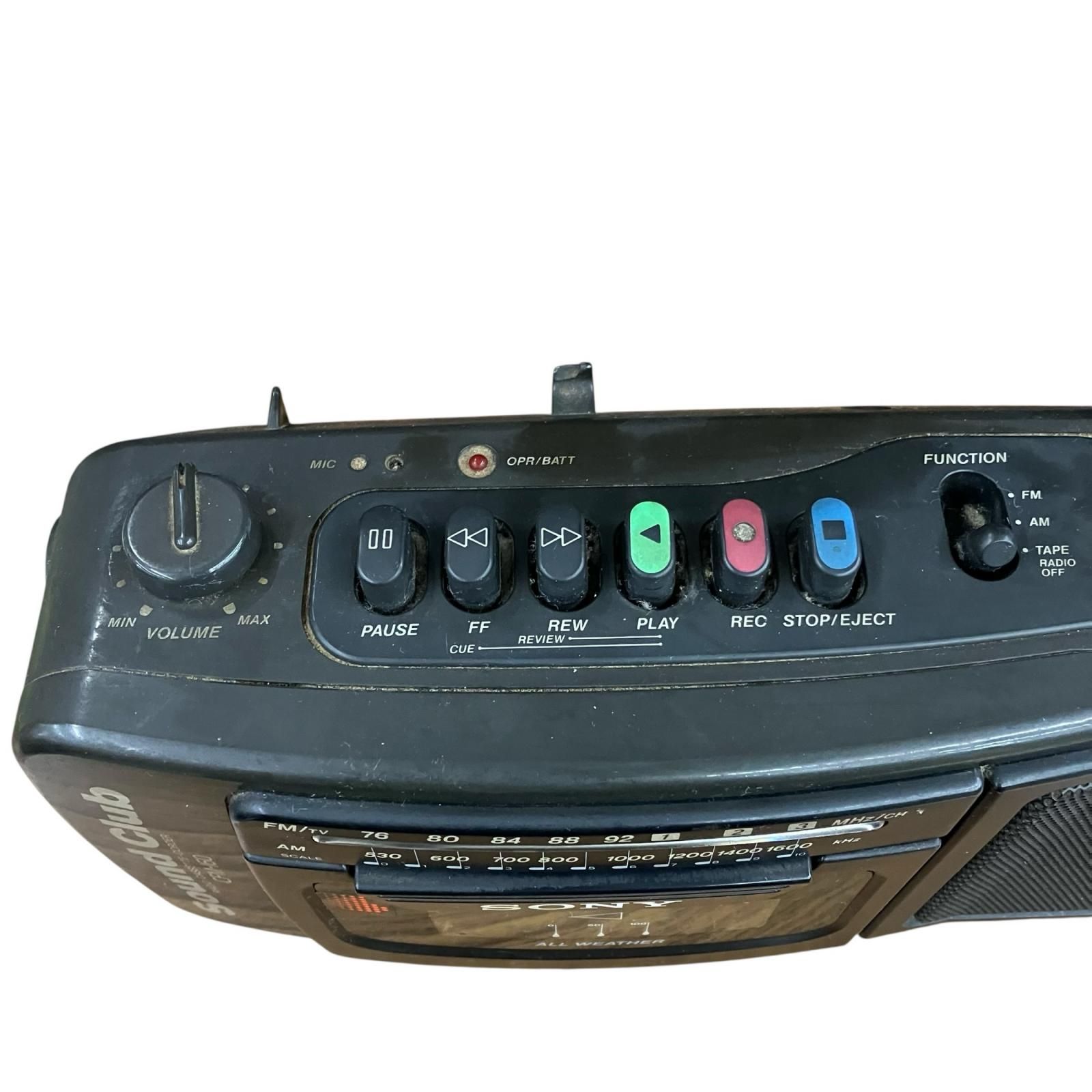 199990 通電確認のみ SONY ソニー 現状品 Sound Club ラジオ カセット