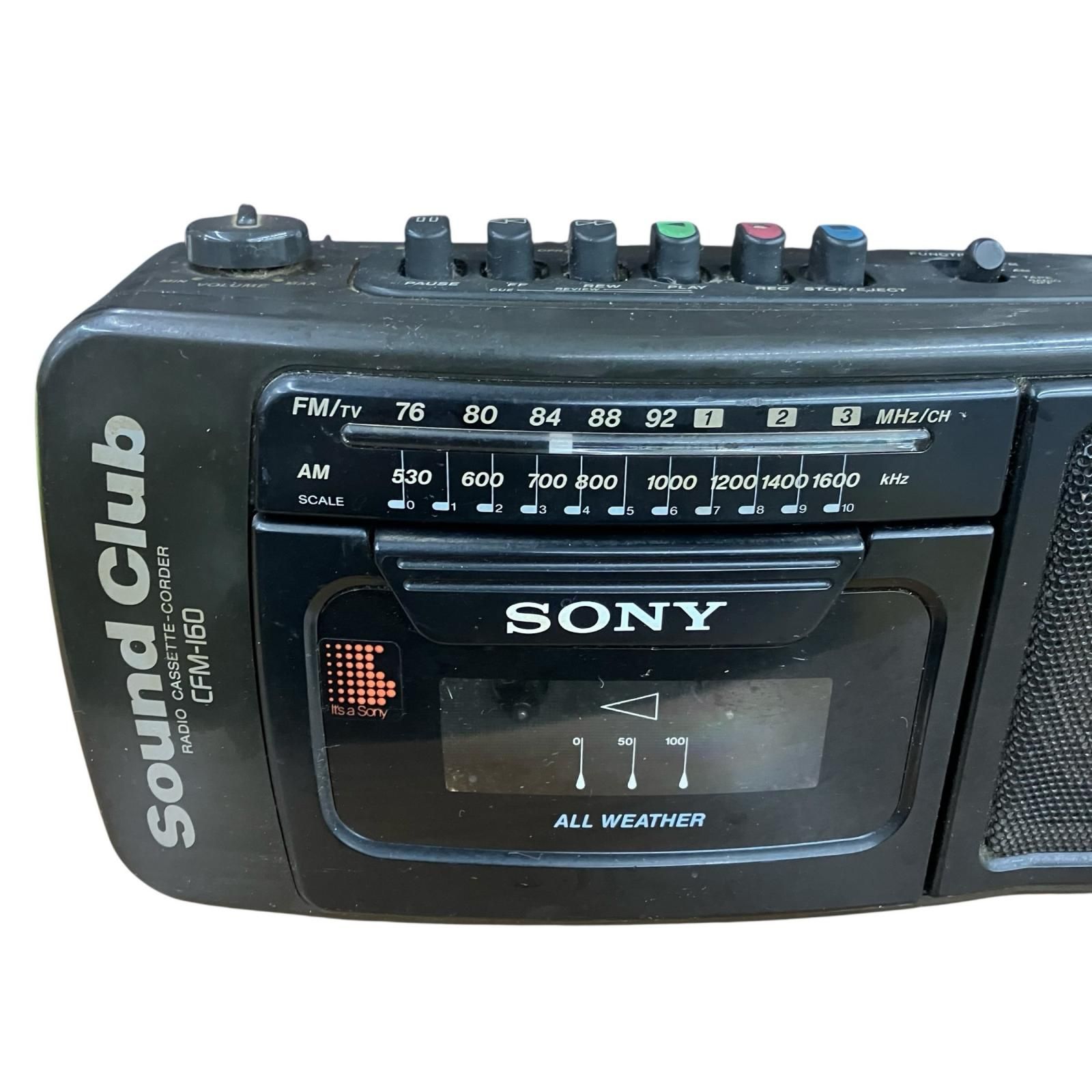 199990 通電確認のみ SONY ソニー 現状品 Sound Club ラジオ カセット
