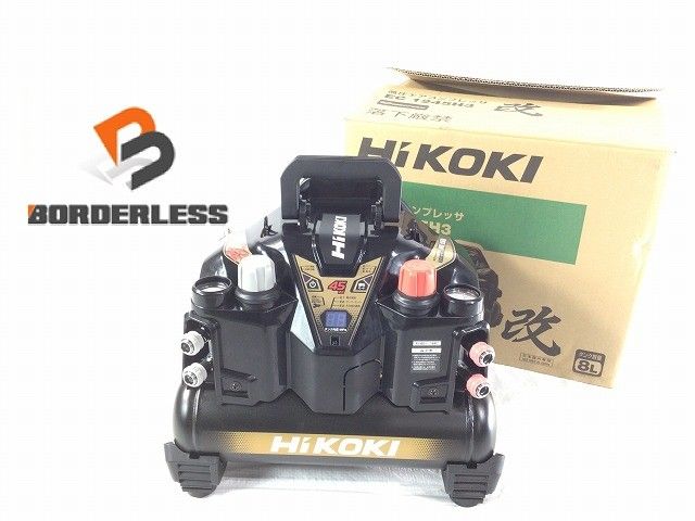 ☆未使用品☆ HIKOKI ハイコーキ 100V 8L 常圧/高圧エアコンプレッサー EC1245H3(CTN)改 黒/ブラック さわモデル HITACHI/日立工機128836