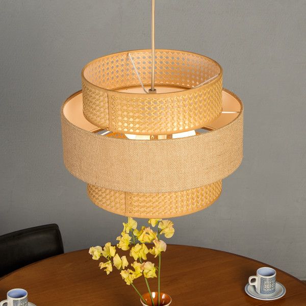バンブープラスチック HERMOSA ハモサ RIEDEN 3 PENDANT LIGHT リーデン ペンダントライト 照明 天井照明 吊り下げ照明 プルスイッチ ラタン ナチュラル 和室 リビング ダイニング #96100
