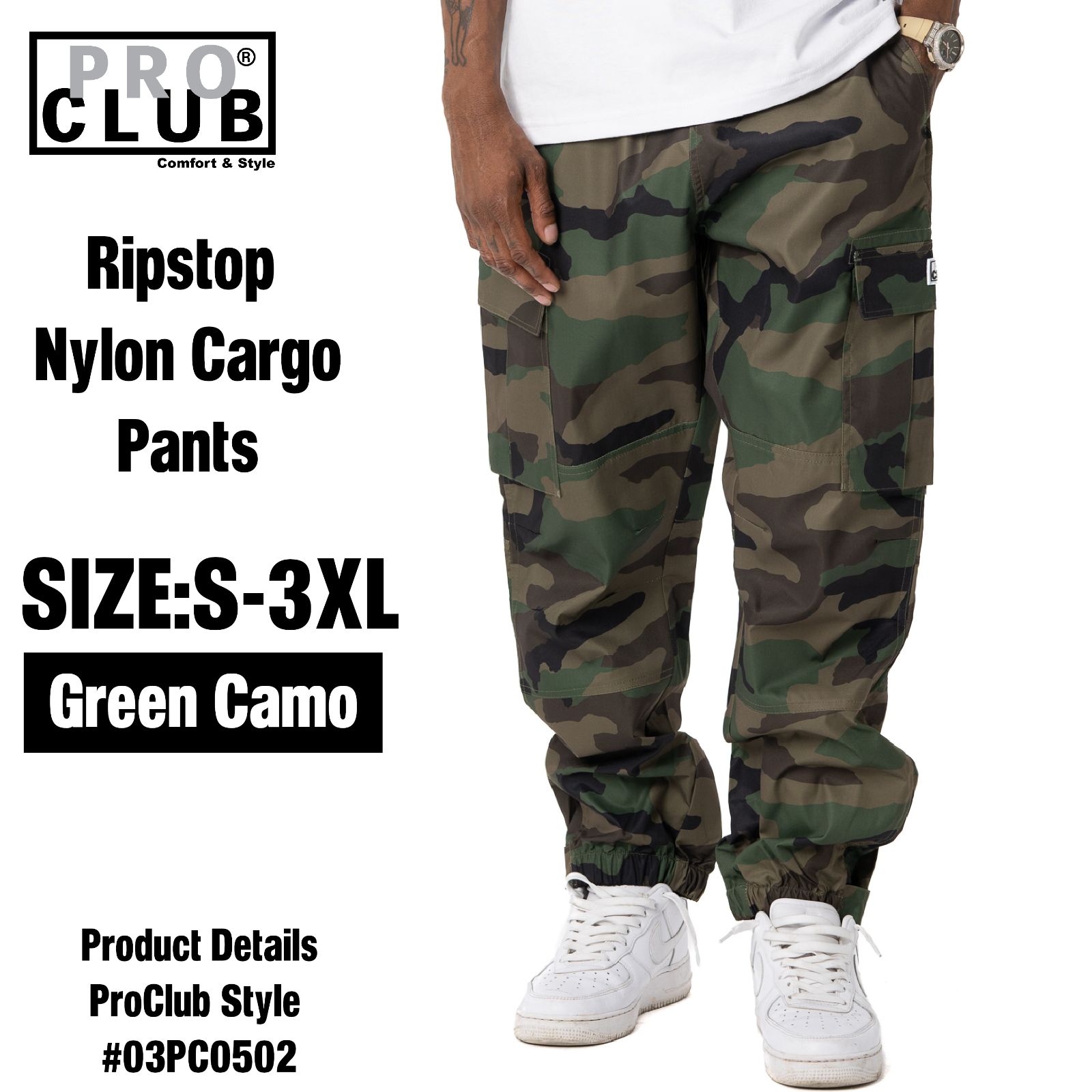 新品] PRO CLUB / プロクラブ Ripstop Nylon Cargo Pants リップス