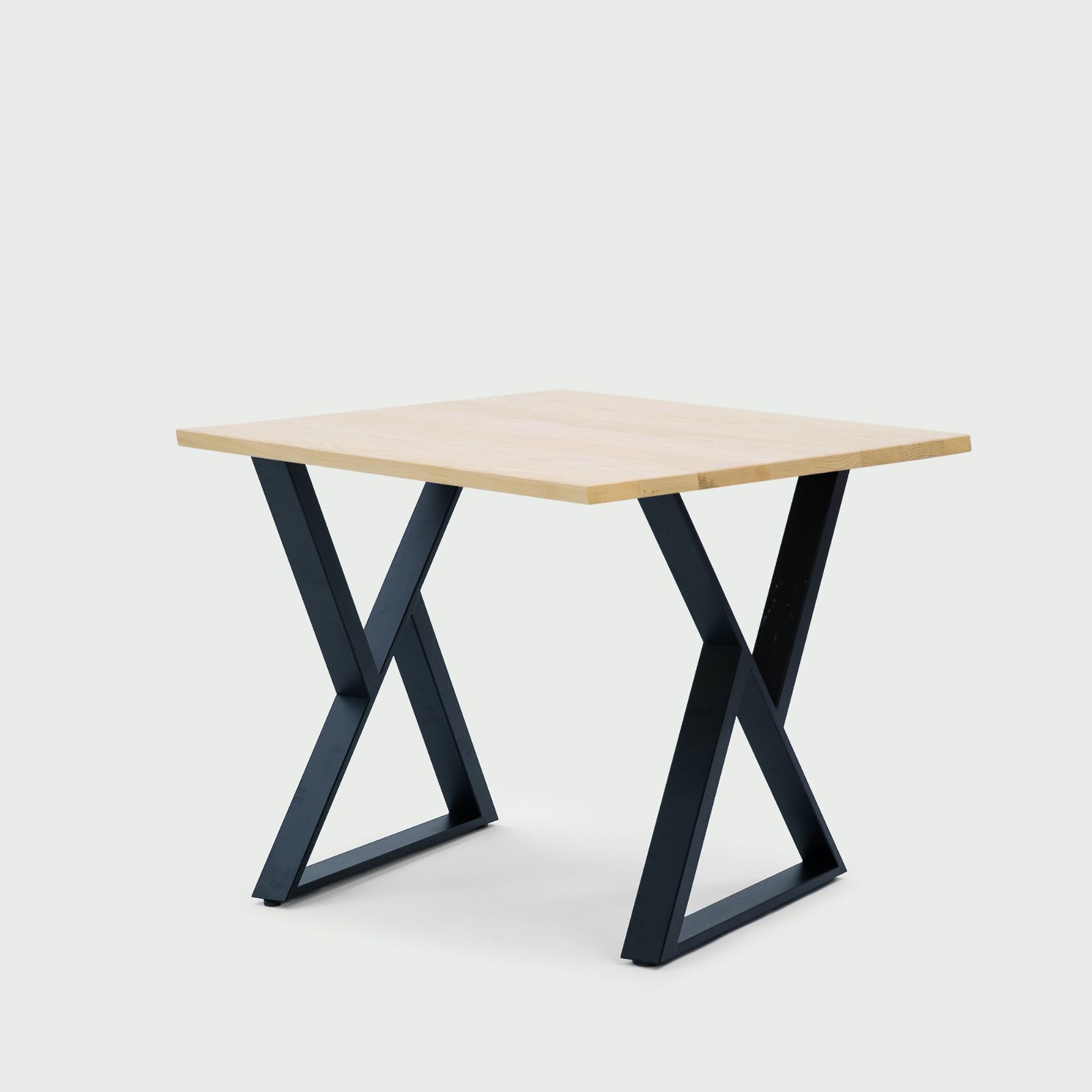 【Cランク品】CIRCLE アッシュウッド無垢天板 ダイニングテーブル 鉄脚（Z脚）W80×D80×H70cm
