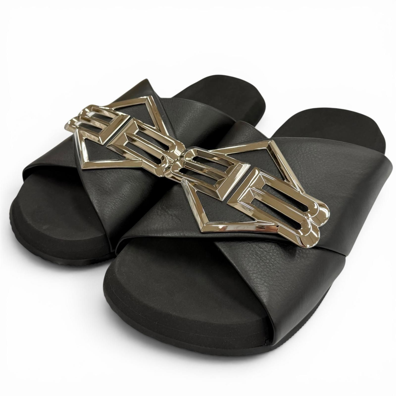 未使用品▽BALENCIAGA バレンシアガ 828478 SUNSET FLAT BB レザー