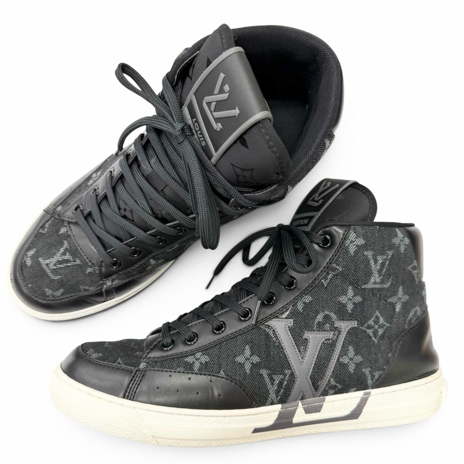 LOUIS VUITTON ルイヴィトン スニーカー モノグラム 黒 美品□LOUIS VUITTON ルイヴィトン 2022年製 LV チャーリーライン