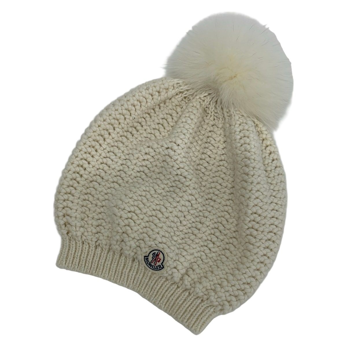 Moncler ニット帽 ホワイト MONCLER - MONCLER モンクレール ニット帽