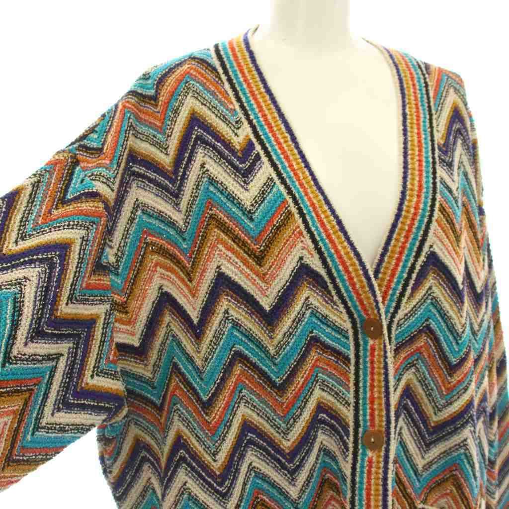 ミッソーニ MISSONI リネン混 カーディガン ニット 長袖 F マルチ