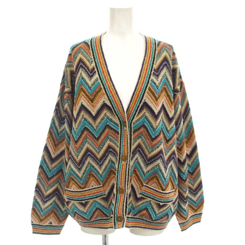 ミッソーニ MISSONI リネン混 カーディガン ニット 長袖 F マルチ