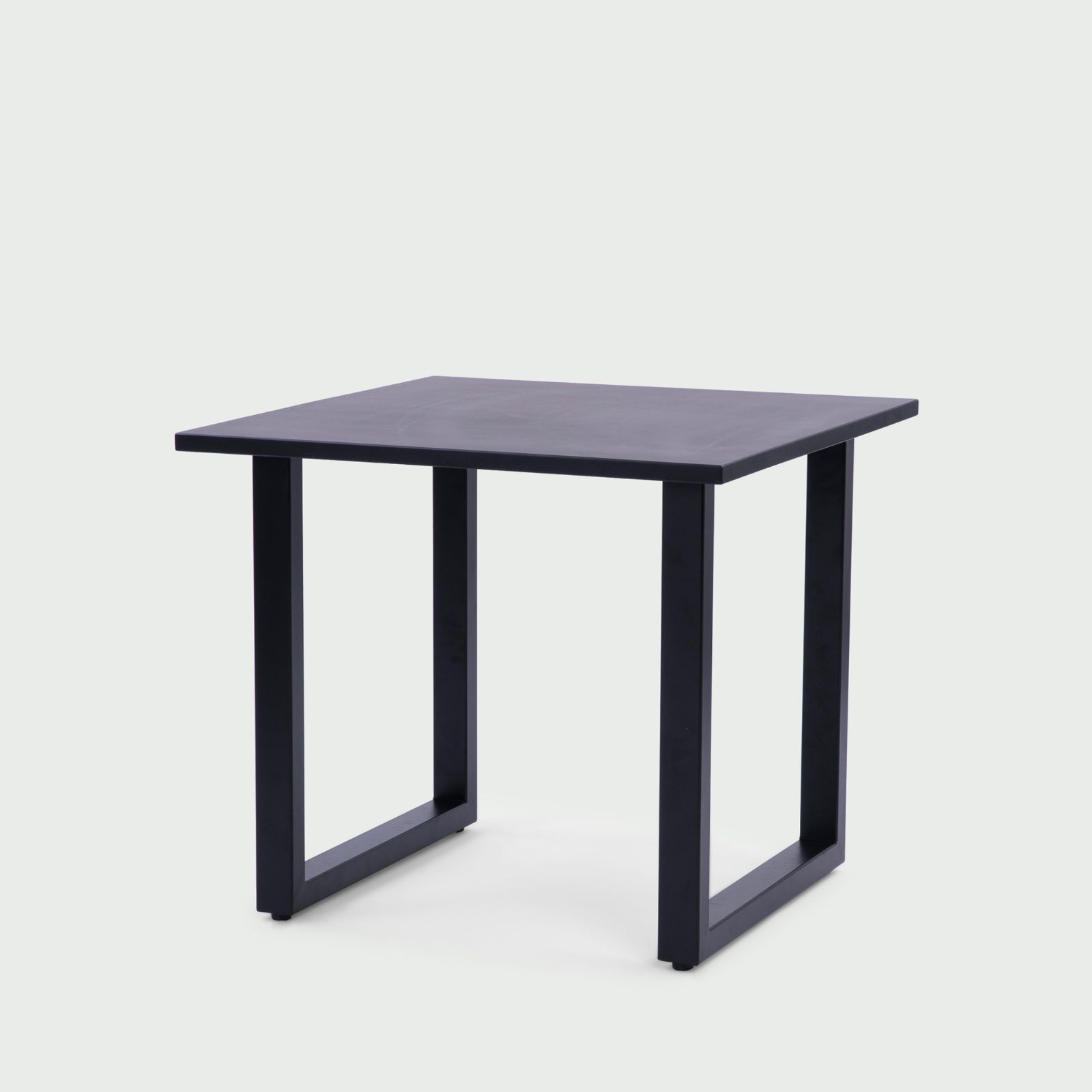【Cランク品】CIRCLE アッシュ材ブラック塗装無垢天板 ダイニングテーブル 鉄脚（SQ脚）W80×D80×H70cm