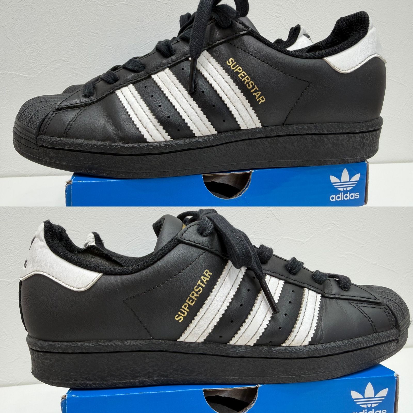 アディダス adidas スーパースター ブラック/ホワイト 23.5cm N8-5-24 