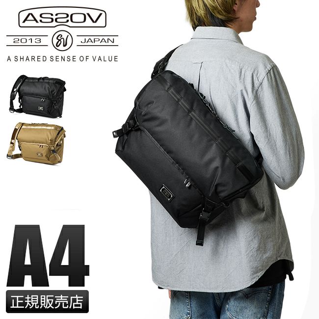 【メーカー正規品】アッソブ コーデュラドビー メッセンジャーバッグ スリングバッグ A4 ミリタリー メンズ ブランド AS2OV CORDURA DOBBY 305D 061419
