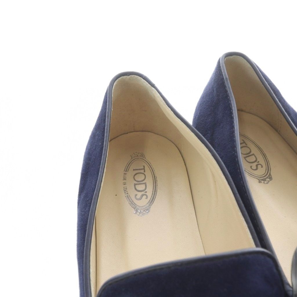 トッズ TOD'S スエード スリッポンローファー 39 紺 ネイビー - メルカリ