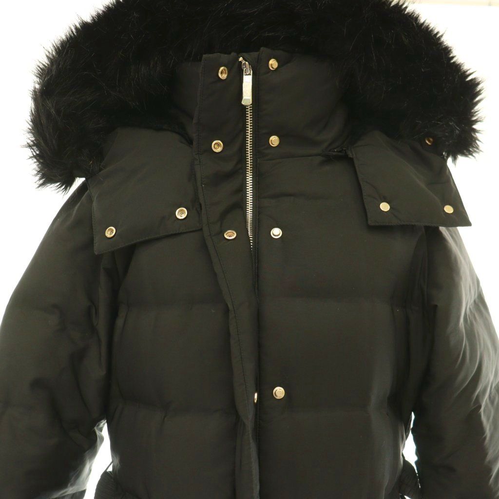 ザラ ZARA ダウンコート ファー付き ミドル丈 アウター XS 黒 /HS □OS