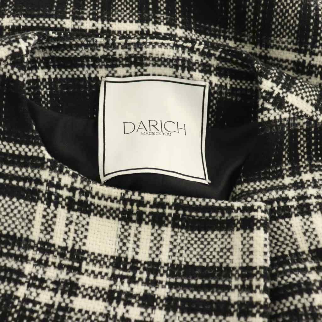 ダーリッチ Darich タックデザインチェックコート ノーカラー ミドル丈