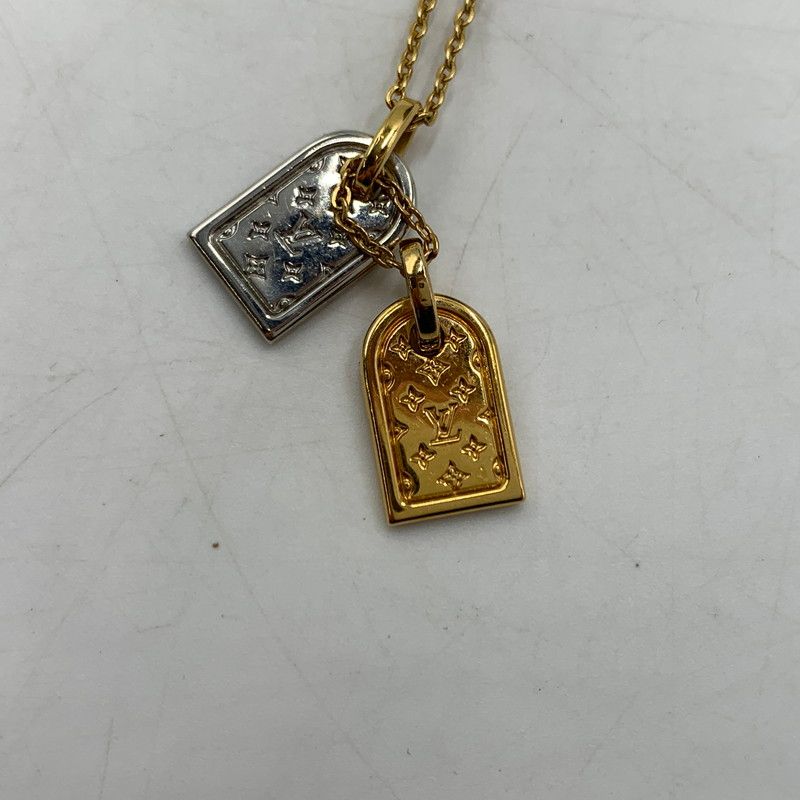 中古品】 LOUIS VUITTON ルイ・ヴィトン M63141 ナノグラム ネームタグ