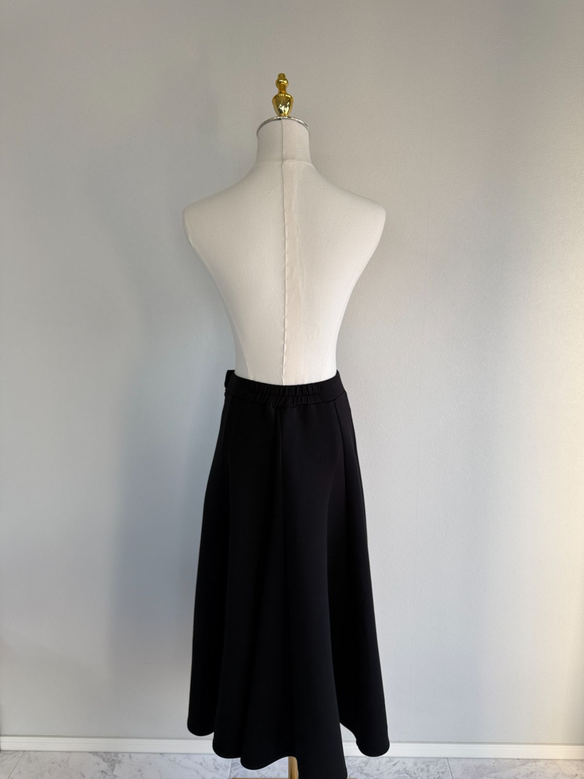 【極美品】DOUBLE STANDARD CLOTHING sov. / ダブルスタンダードクロージング ソブ　ダンボールニットフレアスカートブラック 38「7号（Sサイズ）〜9号（Mサイズ）」 ウエスト後ろゴムで安心 ロングスカート 上品コーデ 通勤コーデ