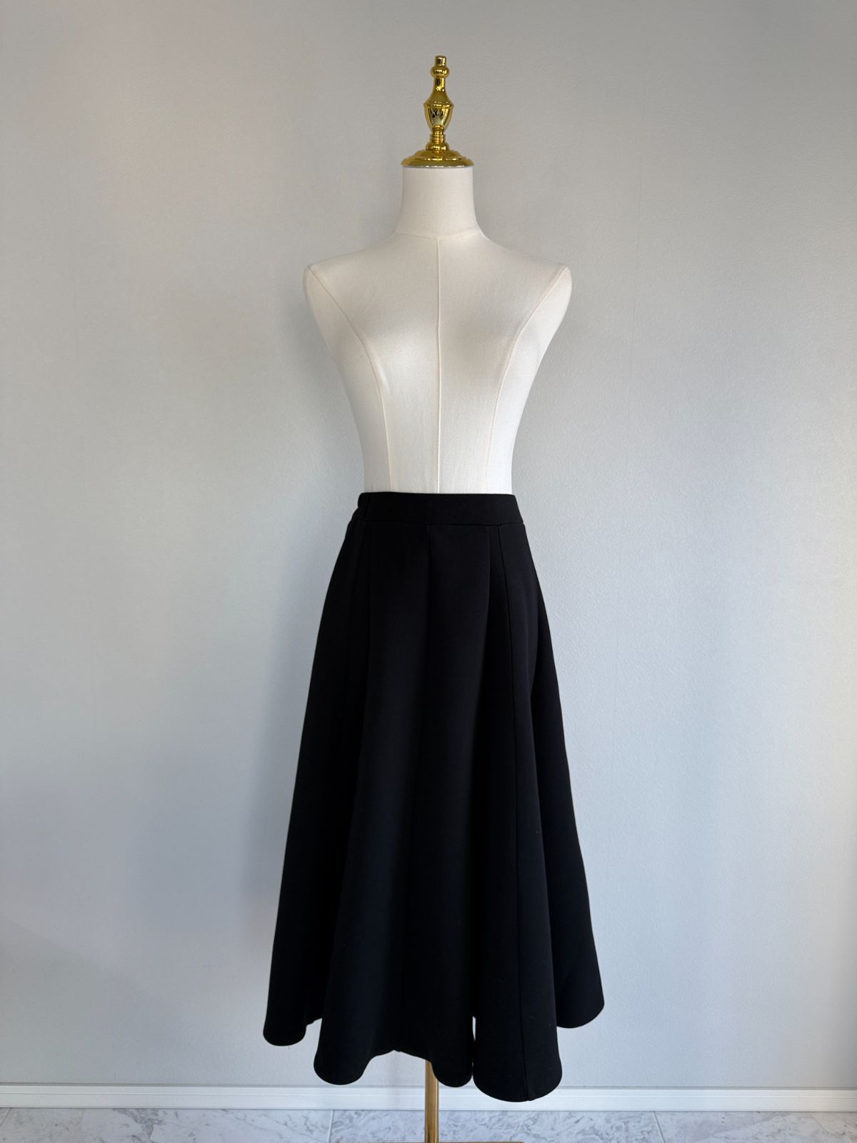 【極美品】DOUBLE STANDARD CLOTHING sov. / ダブルスタンダードクロージング ソブ　ダンボールニットフレアスカートブラック 38「7号（Sサイズ）〜9号（Mサイズ）」 ウエスト後ろゴムで安心 ロングスカート 上品コーデ 通勤コーデ