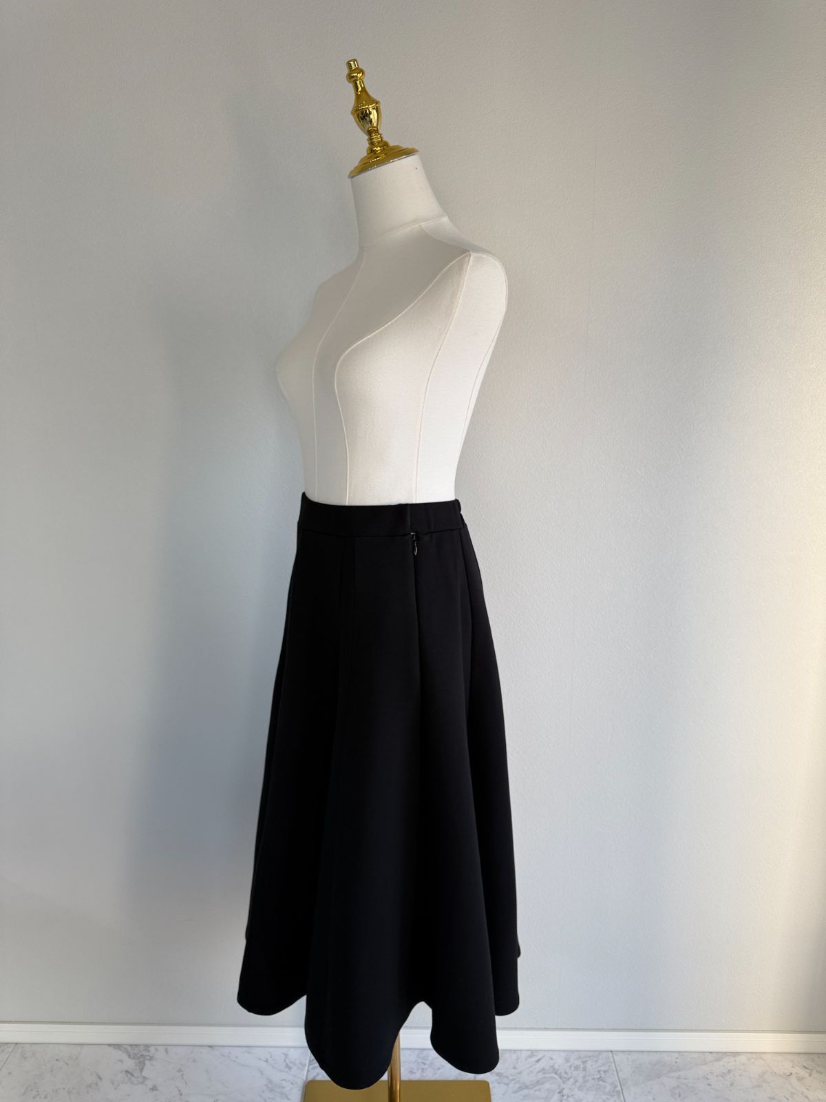 【極美品】DOUBLE STANDARD CLOTHING sov. / ダブルスタンダードクロージング ソブ　ダンボールニットフレアスカートブラック 38「7号（Sサイズ）〜9号（Mサイズ）」 ウエスト後ろゴムで安心 ロングスカート 上品コーデ 通勤コーデ