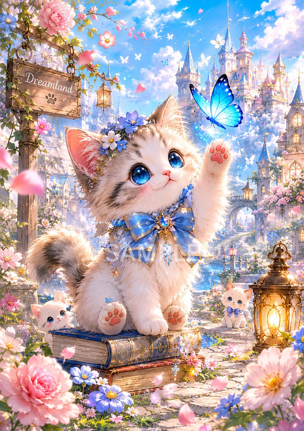 青い瞳の猫アート｜お部屋を彩るA4ポスター デジタルアート - メルカリ