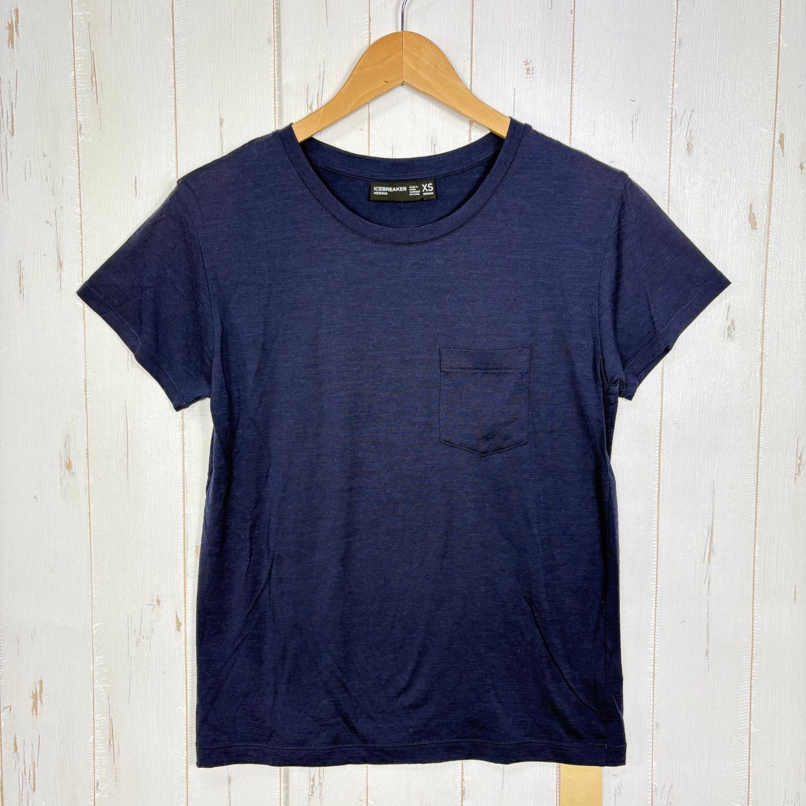 ✉️Women's XS ネイビー系 Icebreaker ( アイスブレーカー ) テック ライト ショートスリーブ ポケット クルー TECH LITE SS POCKET CREWE メリノウール ウェア トップス インナー シャツ ショート
