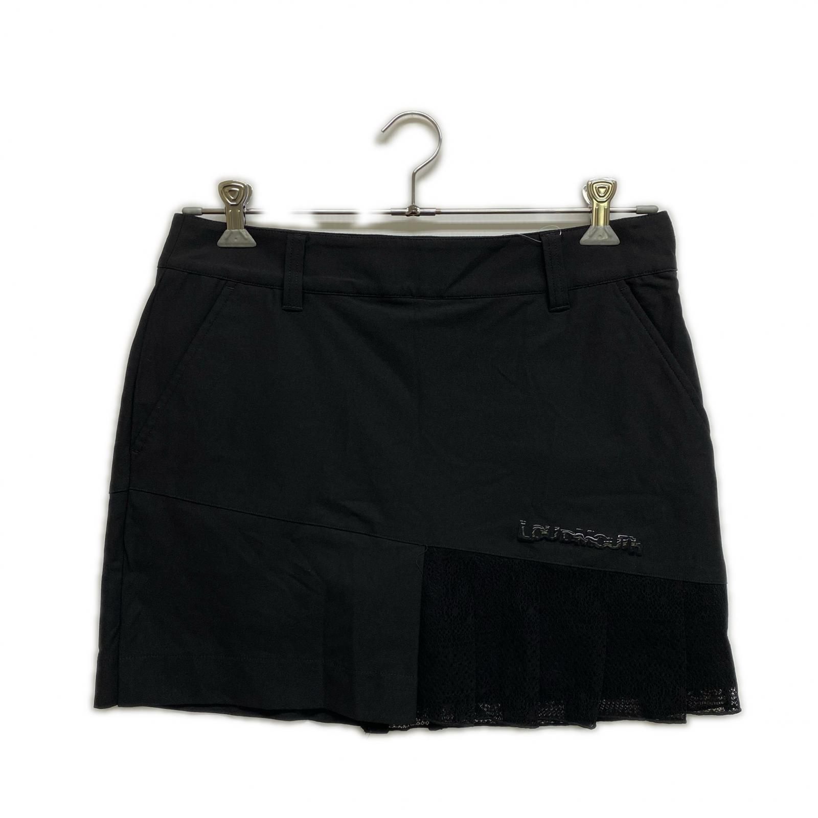 中古 レディース ラウドマウス LOUDMOUTH スカート LL 黒 ブラック 一体型インナーパンツ レース プリーツ