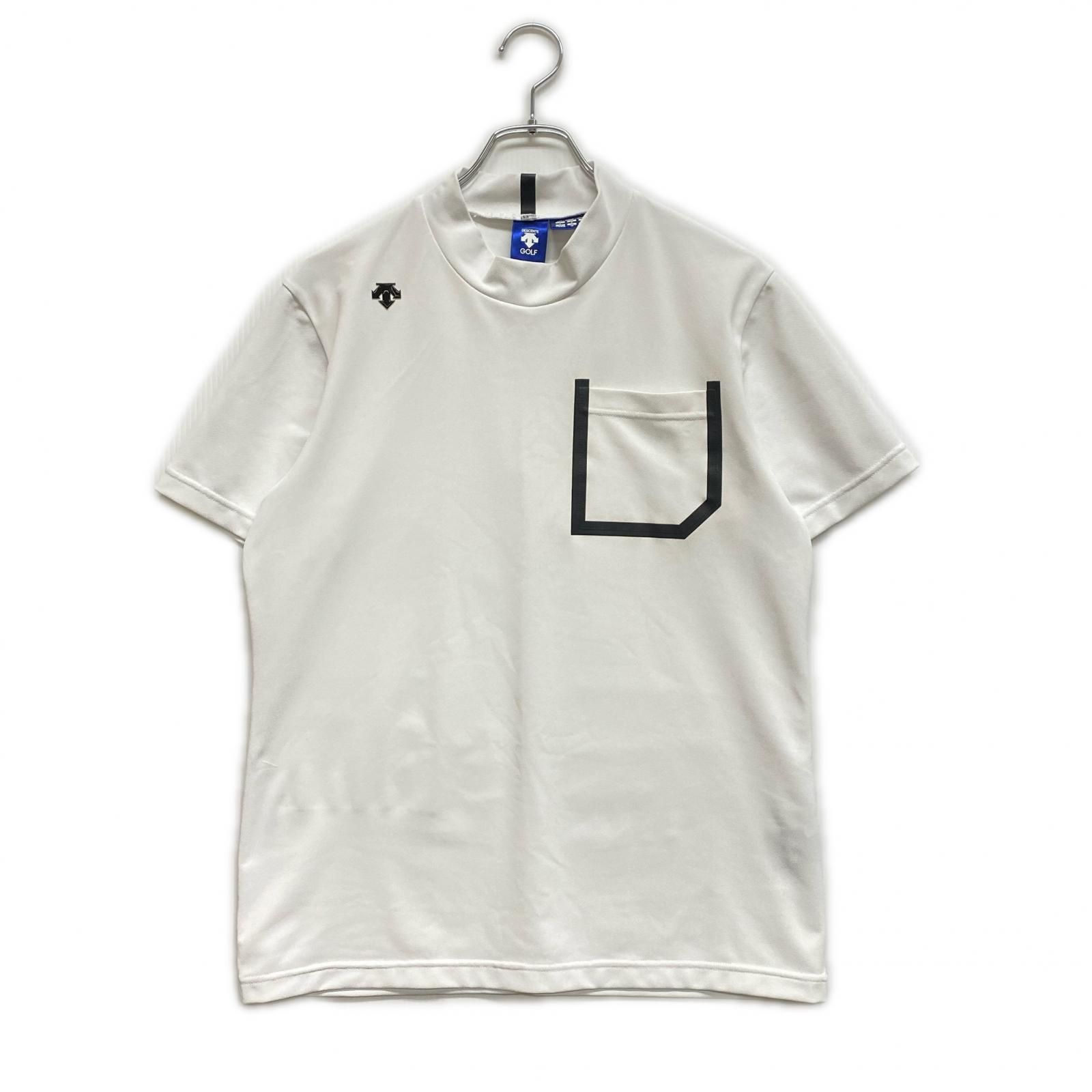 【新古品】デサントゴルフ半袖シャツ 中古 メンズ デサントゴルフ DESCENTE GOLF 半袖シャツ L 白 ホワイト