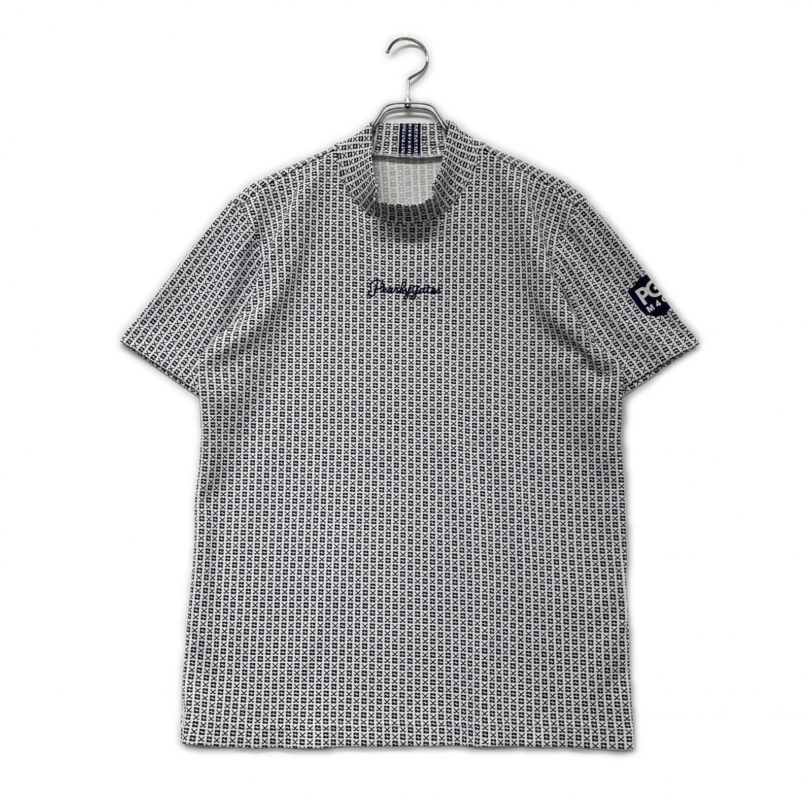 美品⭐︎パーリーゲイツ半袖シャツ　サイズ5 中古 メンズ パーリーゲイツ PEARLY GATES 半袖シャツ 5(L) 白×紺