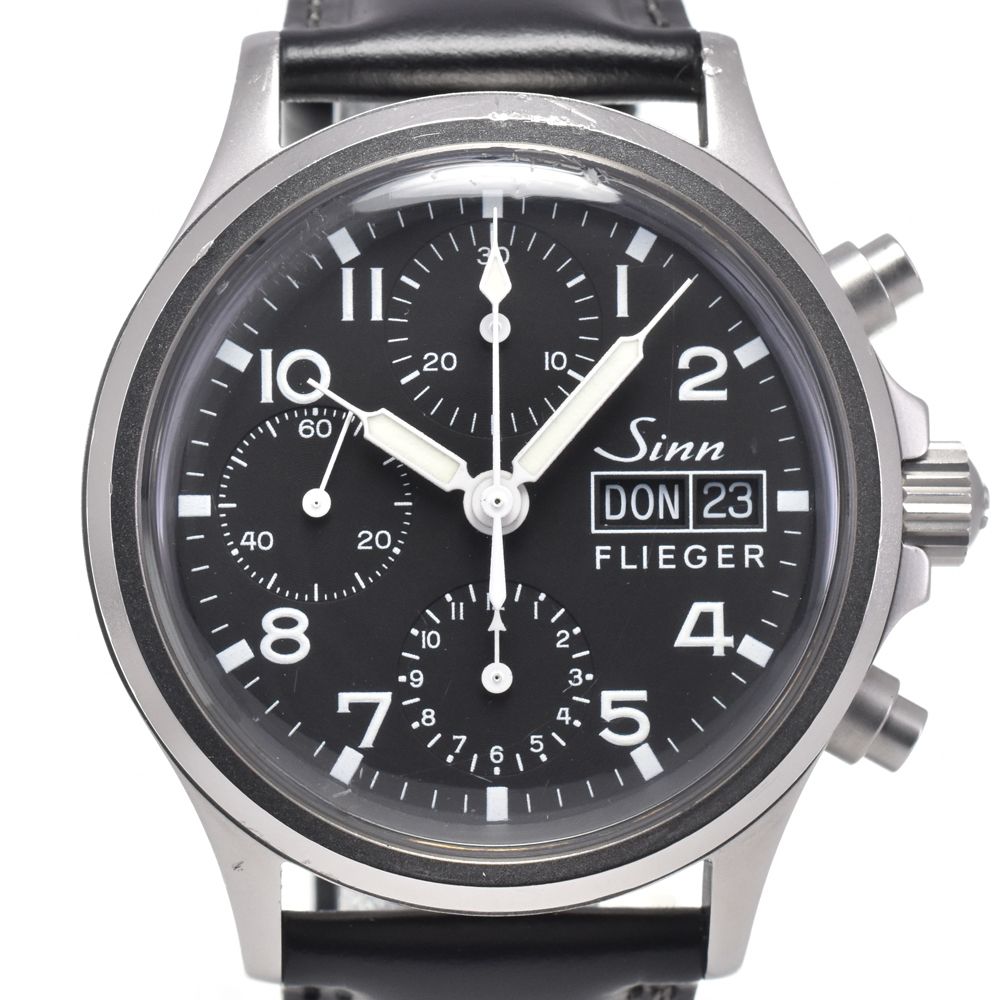 ジン Sinn 356.FLIEGER フリーガー クロノグラフ デイデイト ブラック 