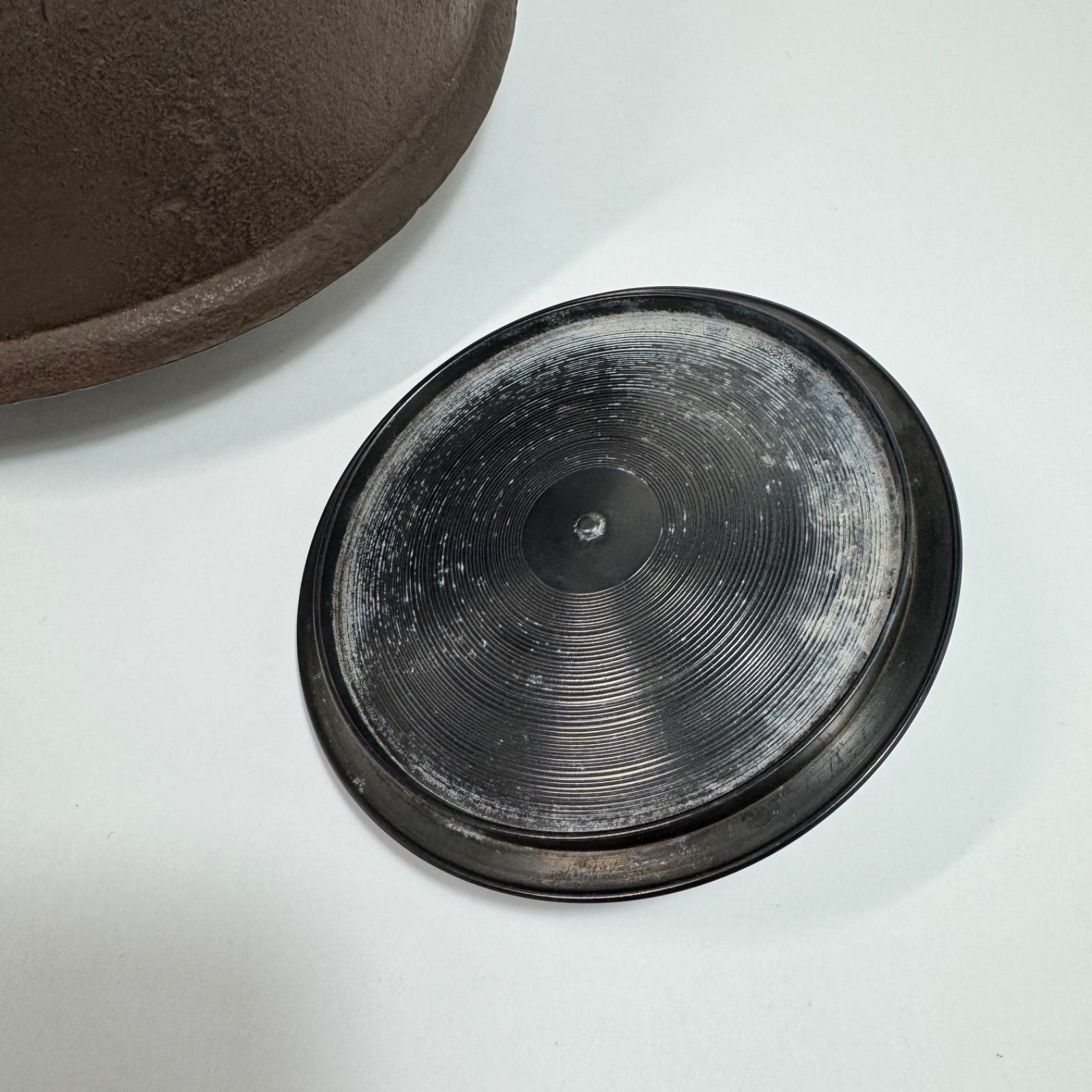 釜師「畠春斎」造 梅文 真形釜 共箱 茶道具
