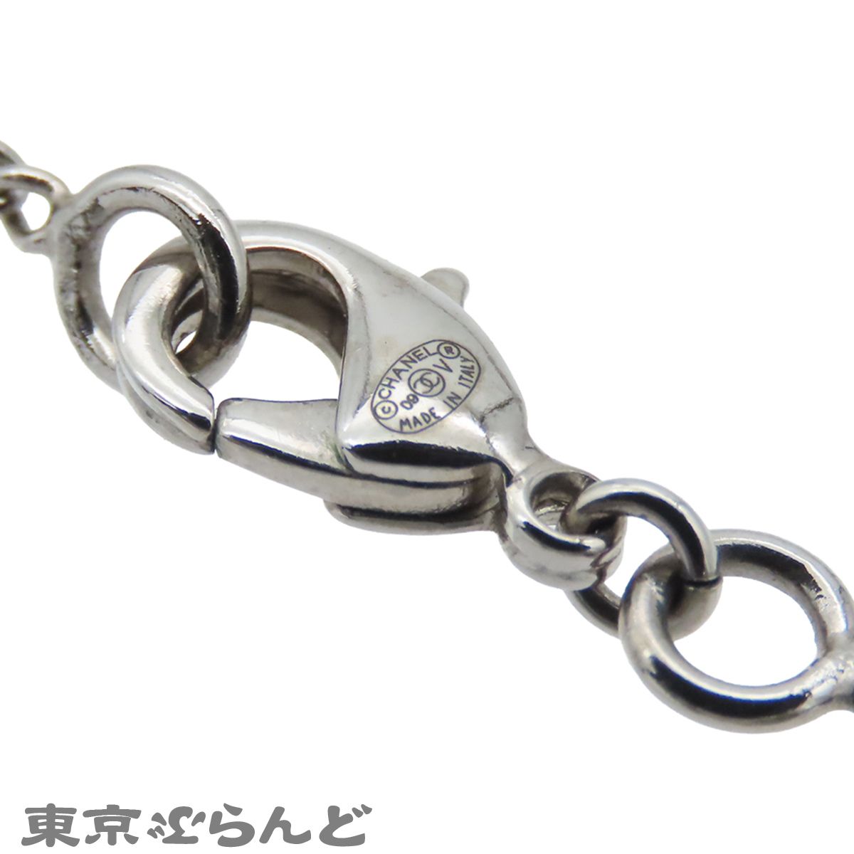 シャネル CHANEL ペンダント シルバー メタル ラインストーン ココ