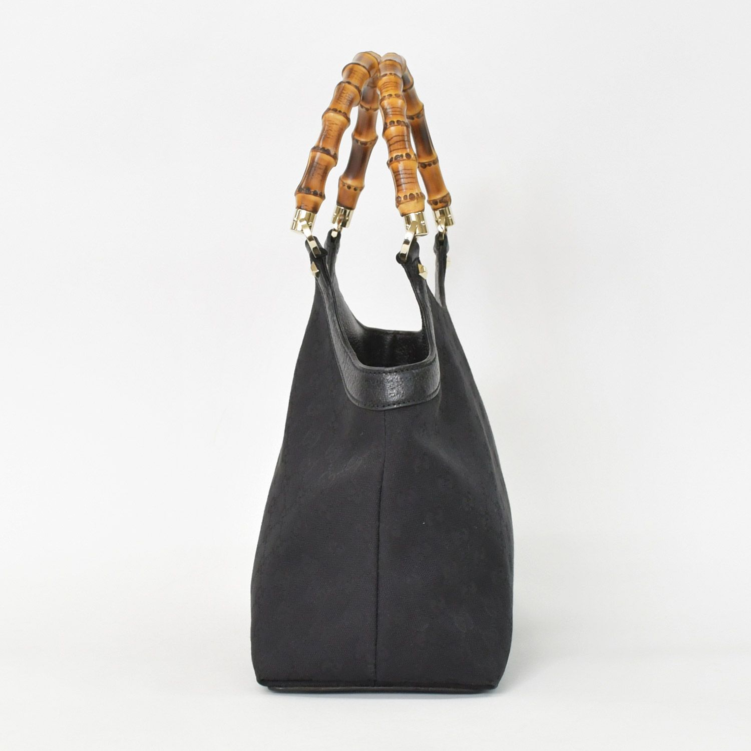 極美品 GUCCI グッチ バンブー Hand Bag ハンドバッグ GGキャンバス 