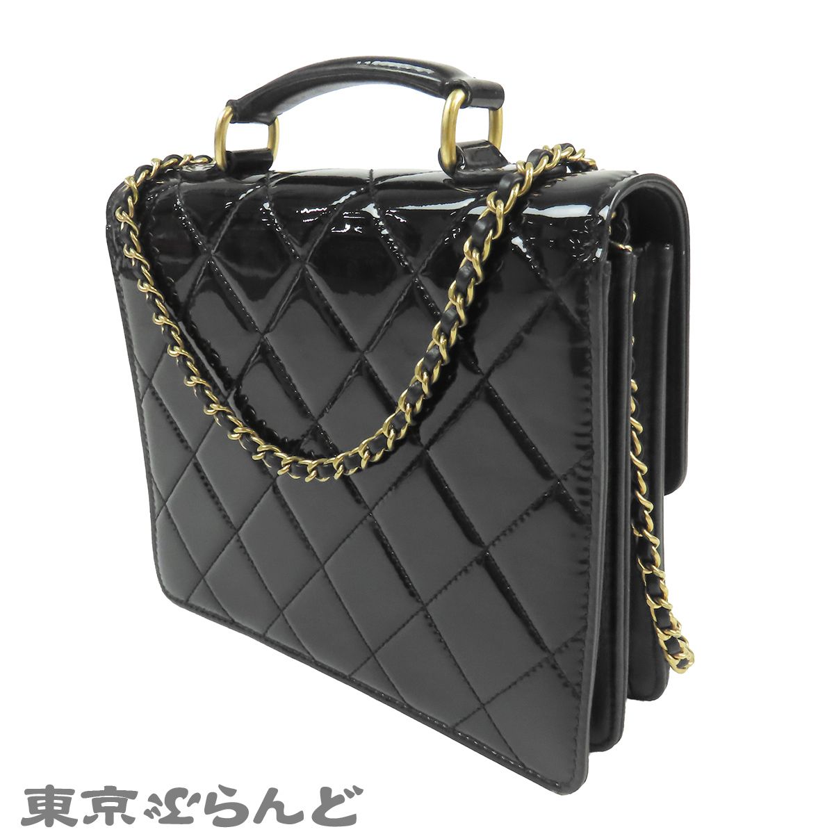 シャネル CHANEL トップハンドル フラップバッグ AS4184 ブラック 黒