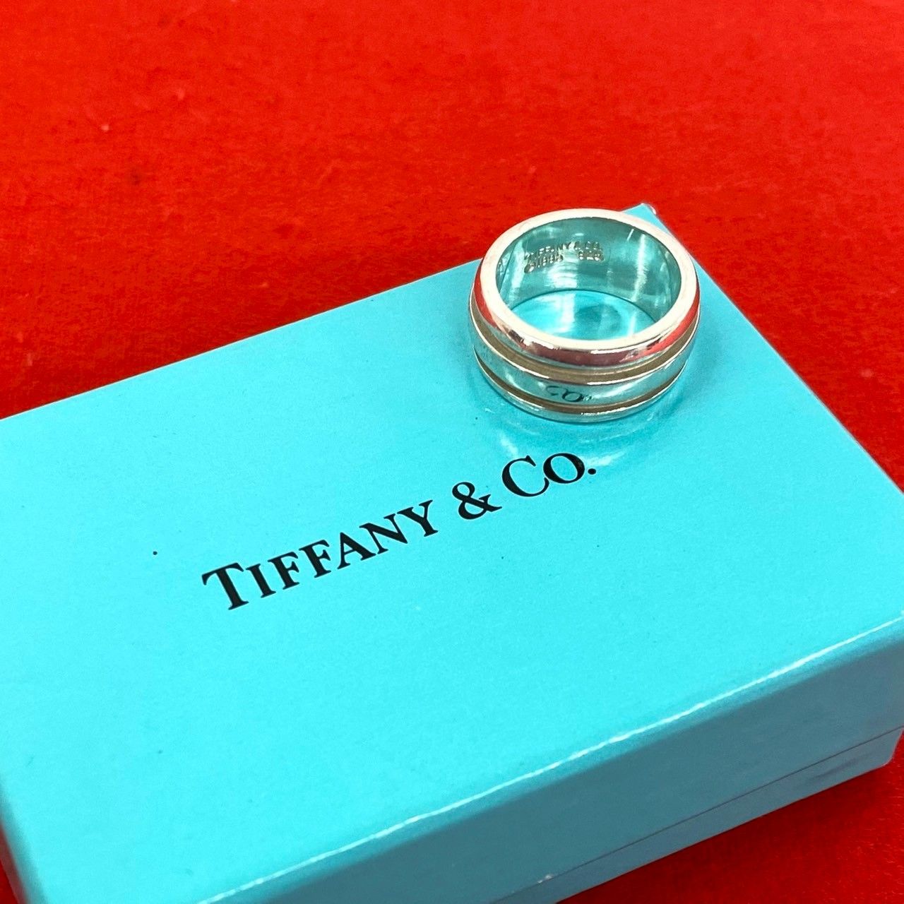 極 美品 TIFFANY&Co. ティファニー グルーブド ダブルライン リング